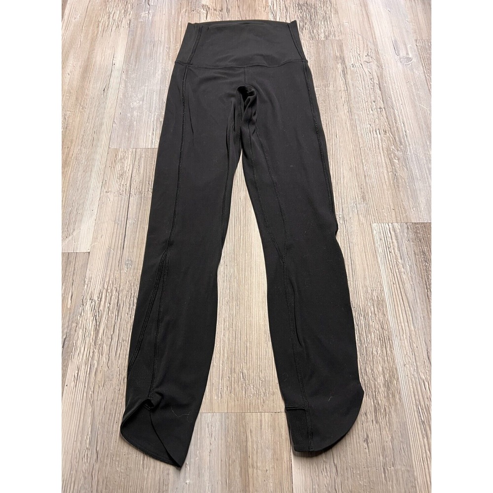 Lululemon Womens Black Basic Leggings Sz 2 Jogging Yoga Athletic Stretch Pants